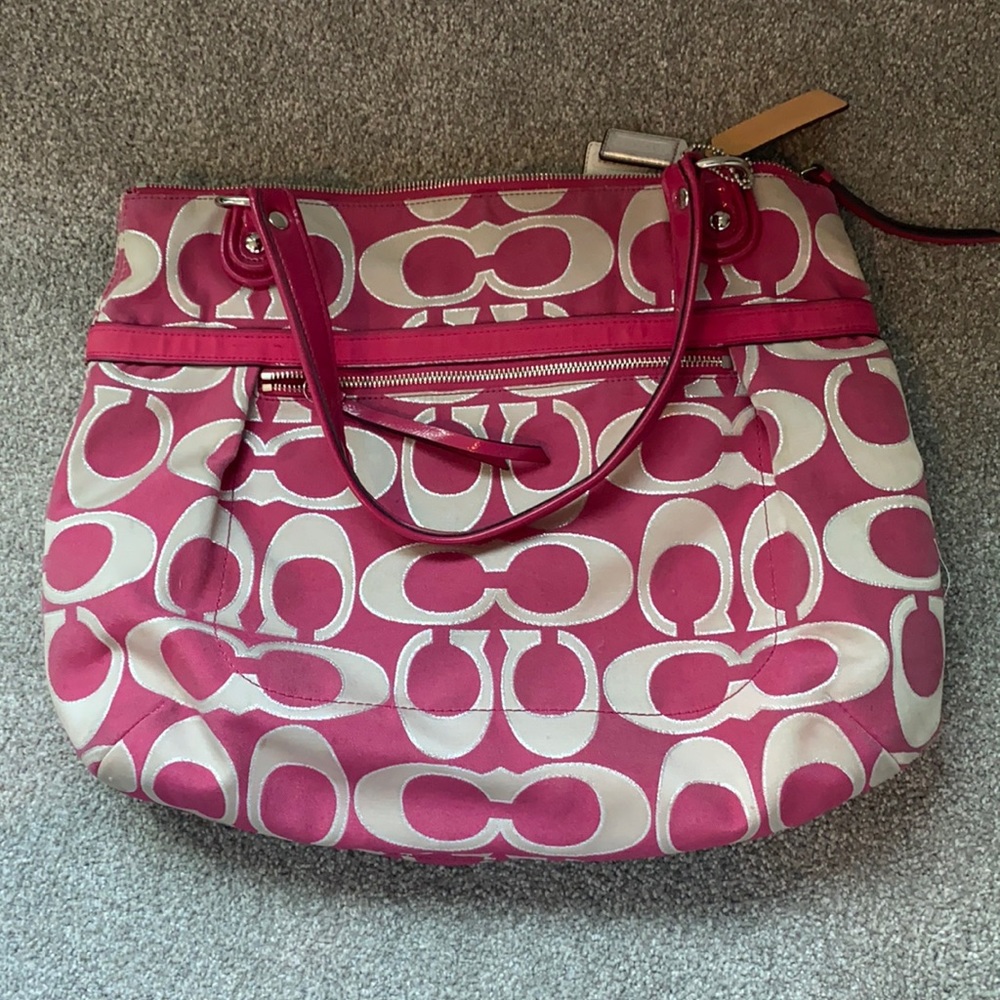 Pink & Silver Coach Bag